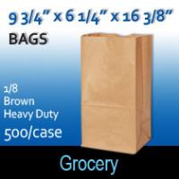 1/8 Heavy Duty Grocery Sacks  (9 3/4 X 6 1/4 X 16 3/8)